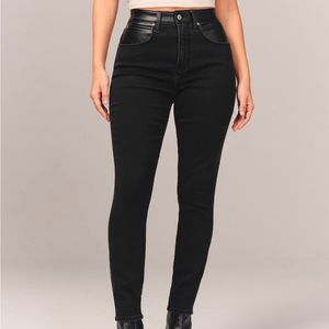 Abercrombie & Fitch - Mixed Fabric Super Skinny High Rise Jeans